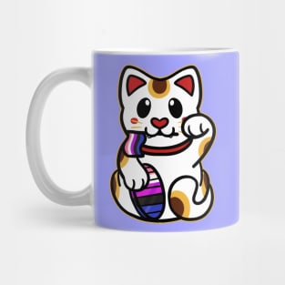 LGBTQ+ Pride Lucky Cat - Genderfluid Mug